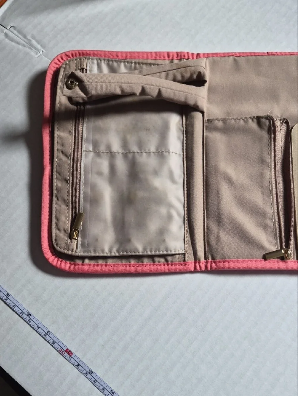 Quilted Pink Cosmetic Case — Compact Travel Makeup Bag